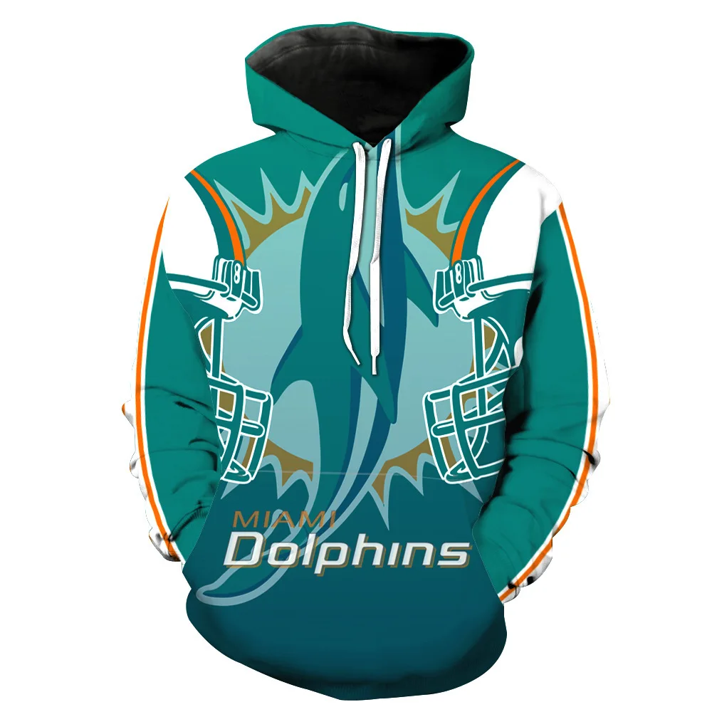 

Miami Dolphin Rugby Team Printed Hat Pocket Turtleneck Men's Tide Hat Men's Wear