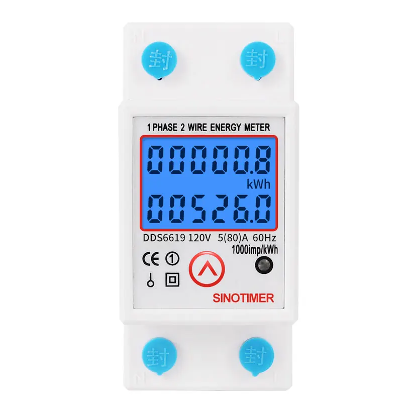 noise level meter Din Rail Digital Single Phase Reset Zero Energy Meter kWh Voltage Current Power Consumption Meter Wattmeter Electricity 220V AC 5m tape measure Measurement & Analysis Tools