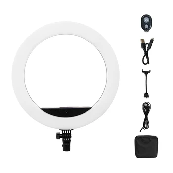 

Yidoblo EU-R14 Ring Lamp 3200k-5600k Dimmable Video Light Makeup Light USB LED Selfie Ring Light 14inch Warm Cold Light
