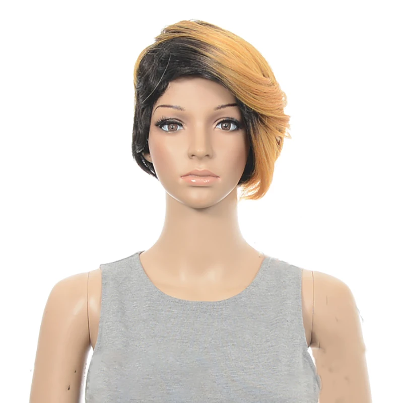 

HAIRJOY Synthetic Hair Wig Woman Special Mix Color Short Layered Cut Wigs Free Shipping