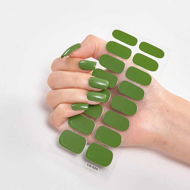 New Year Pure Color Nail Wrap DIY  Decals Plain Decor Stickers Nail Art Sticker Set Minimalist Nail Strip Christmas Nail Sticker CS-24