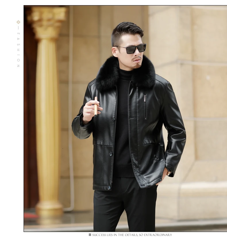 NEW Youth Winter Fur Leather Jacket Mens Plus Size Suede Leather Jackets Men Faux Fur Thick Warm Long Suede Jacket zipper