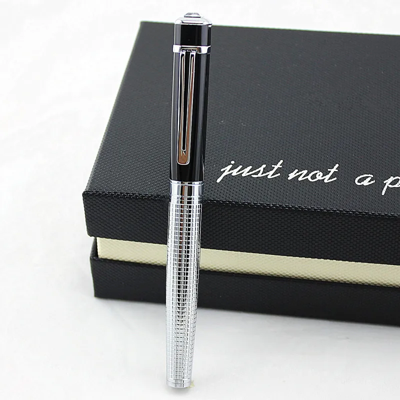 Изысканная Алмазная белая Серебряная перьевая ручка на выбор 0,5 мм F Nib иридиевое остриё Роскошная деловая офисная пишущая подарочная ручка