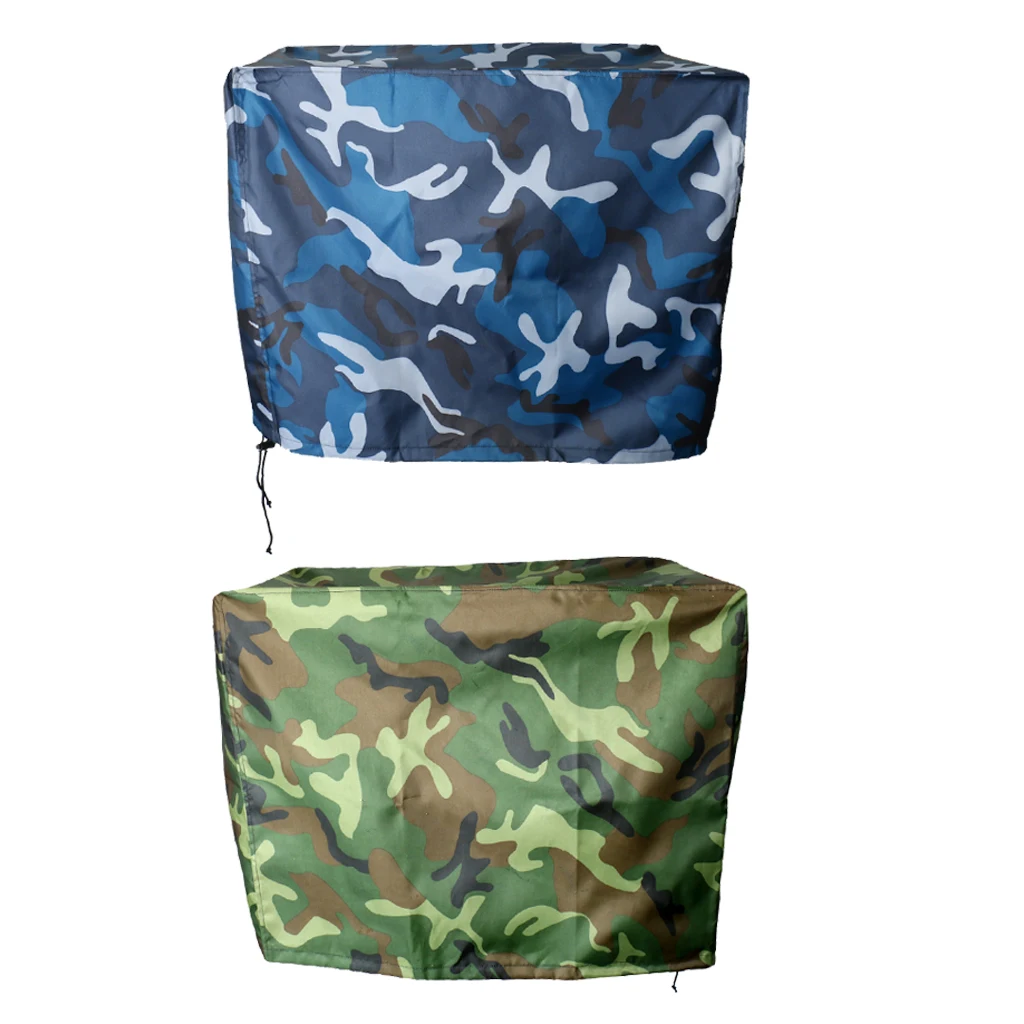 Marine Boat Motor Protector Cover, Set of 2 Oxford Fabric Engine Waterproof/Dust-proof Cover for 2-15 HP Engine