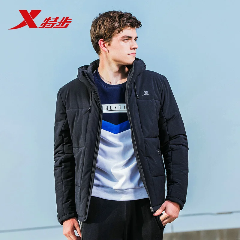 Xtep мужская хлопковая одежда Зимний новый теплый и удобный свободный мужской