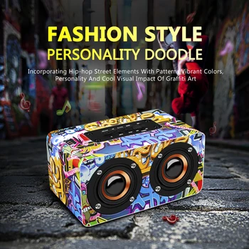 

Portable Wooden Bluetooth Wireless Speaker Loudspeaker Sound System 10W Stereo Music Surround Waterproof Outdoor Speaker