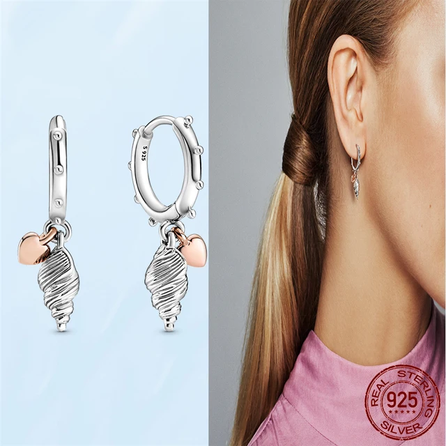 Silver Earrings Real 925 Sterling Silver Asymmetrical Heart Hoop Earrings for Women Fashion Silver Earring Jewelry Gift PAE009