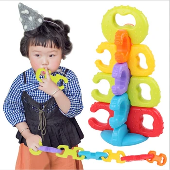 

Silicone Baby Teething Chew Charms Baby Teehter Teeth Gift Toys Colorful Jenga Toys BPA Free DIY Baby Teething