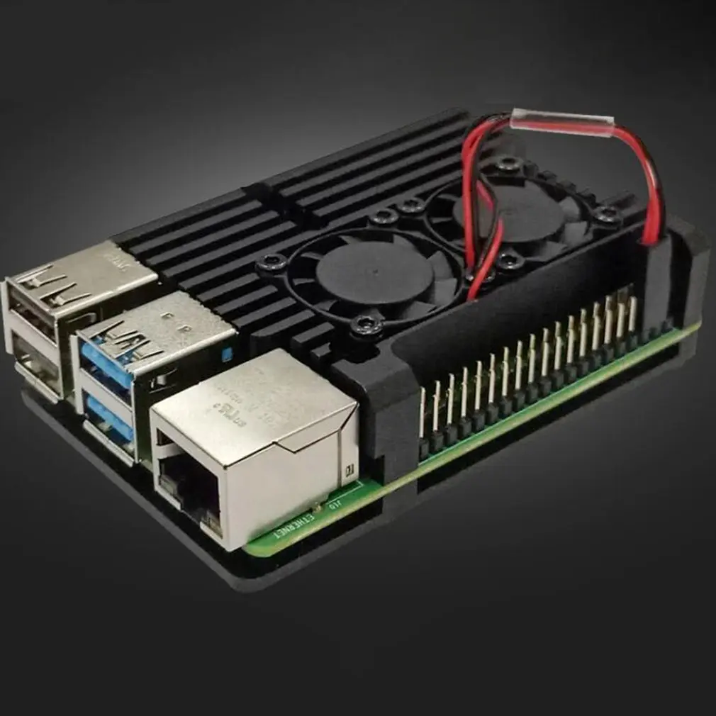 Для Raspberry Pi 3 Алюминиевый Корпус Запасные Части Металлический корпус черный корпус для RPI Raspberry Pi 3B
