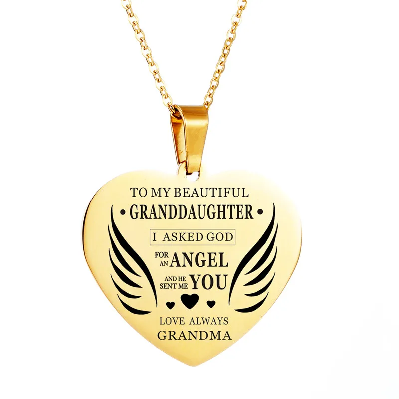 AMORUI жена дочь кулон в виде сердца ожерелье для женщин нержавеющая сталь семейная