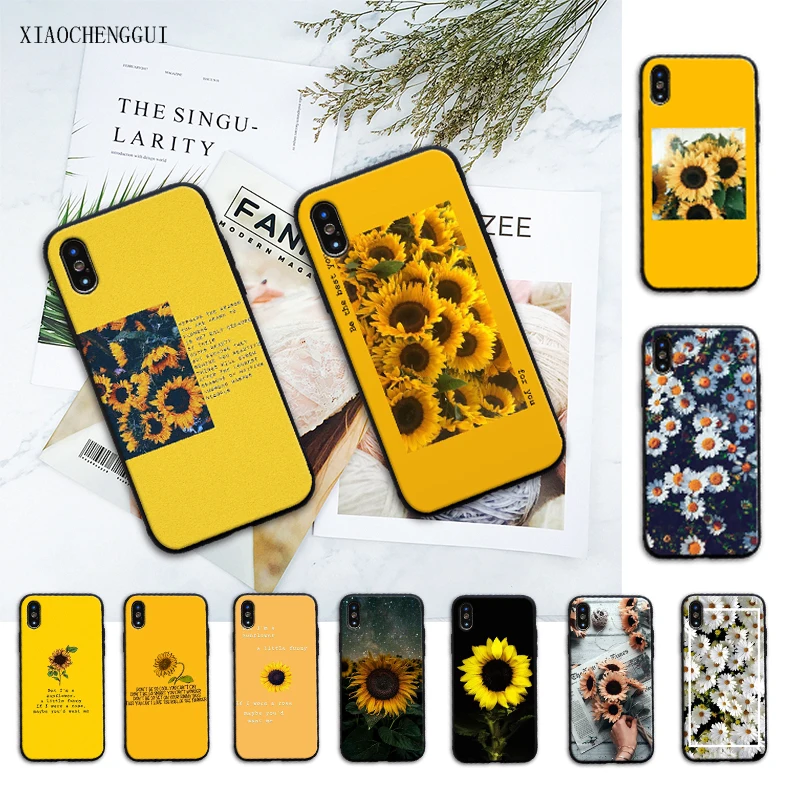 Beauty Yellow Sunflower Luxury Unique Design Phone Cover for iPhone 8 7 6 6S Plus X Xs Xr xs max 5 5s SE 11 pro case |