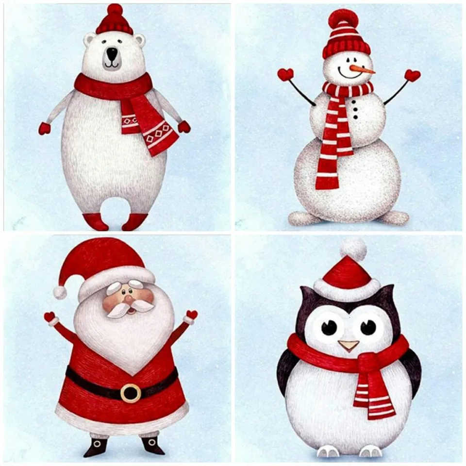 Картина 5D бриллиантовый рисунок Рождество Snowman Full Square/Round стразы алмазная вышивка