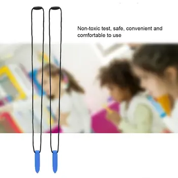 

2pcs Silicone Teether High Temperature Resistant Waterproof Chewing Pendant Necklace Teether Pendant Teeth Whitening