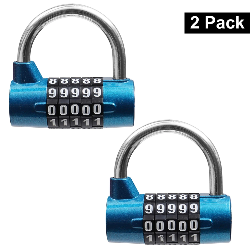 

2 Pack Curtains Shackle Lock Combination Code 5 Combination Lock Combination Alloy for Gates Bike Suitcase Backpacks