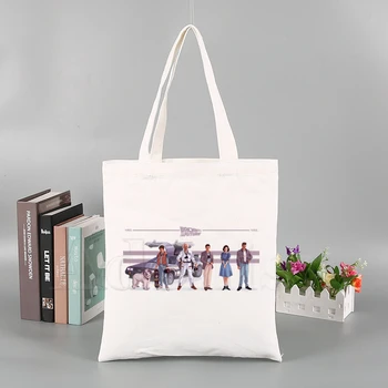 

Back To The Furure Ladies Handbags Cloth Canvas Tote Bag Shopping Travel Women Eco Reusable Shoulder Shopper Bags Bolsas De Tela