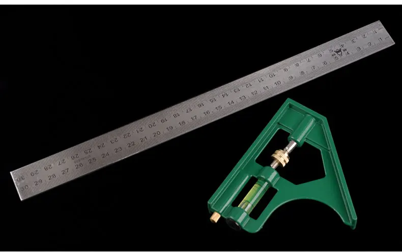 Металлический Комбинации квадратный Нержавеющая сталь линейка и латунь крепежные гайки и болты угловая линейка, измерительный инструмент