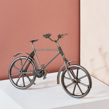

Modern Antique Bike Model Iron Craft Home Decoration Bicycle Figurine Miniature Children Birthday Toy Gift Vintage Accessories