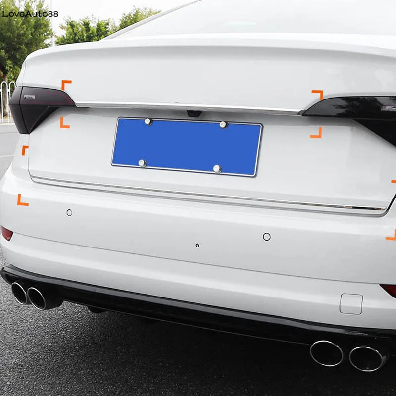 

Car Tailgate Rear Door Top Bottom Cover Molding Trim Stainless Steel Back for Volkswagen VW Jetta MK7 2019 2020 2021 Accessories