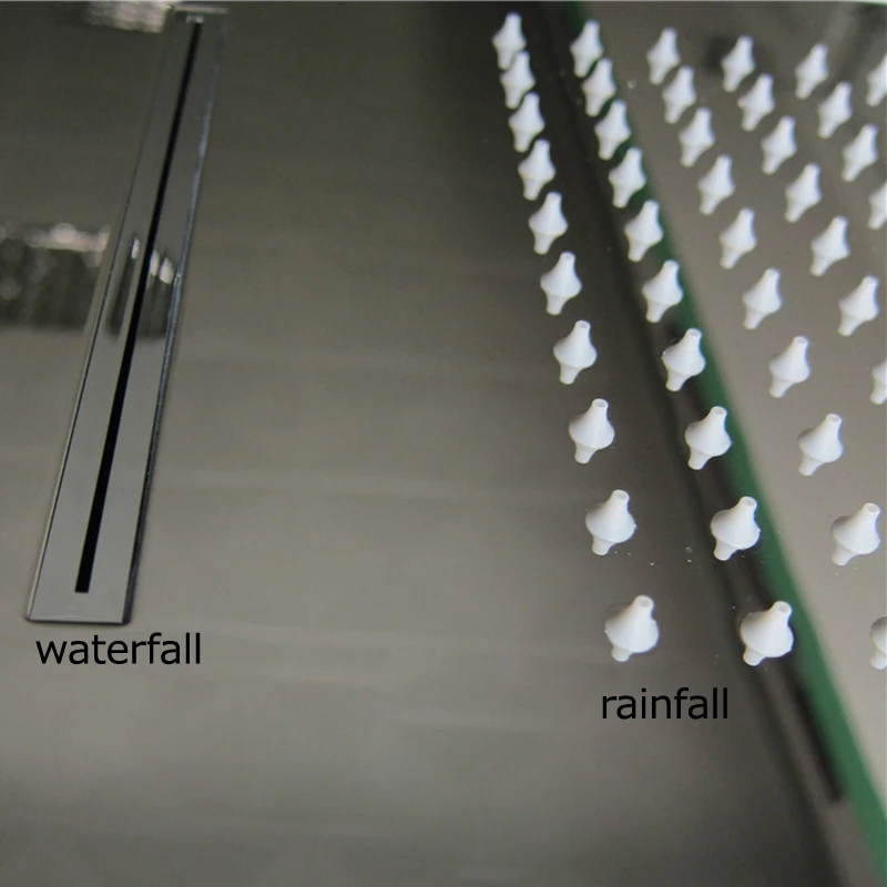 304 квадратные толстые насадки для душа из нержавеющей стали прямоугольной формы с дождевой насадкой и водопадом, настенный хромированный душ для ванной комнаты