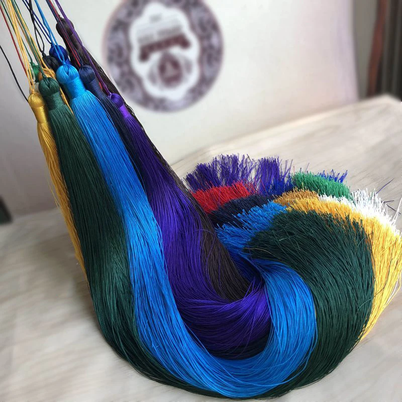 1Pcs 50CM Polyester Silk Beads Tassel Fringe Brush Tassels Trim for