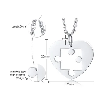 

FXM LB33 steel necklace hot sell popular single women 18mm man 25mm heart shape stell color lover gift women jewelry