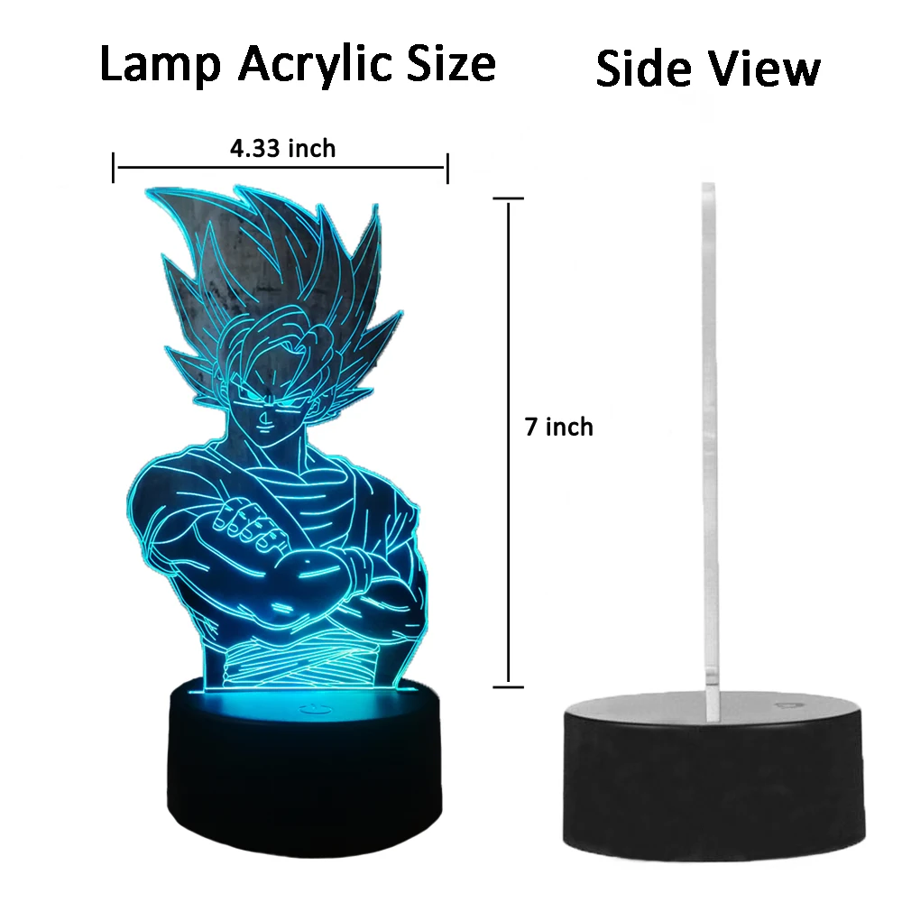 Новый Saiyan Son Goku Dragon Ball Kakarotto 3D светодиодный ночсветильник настольная лампа для