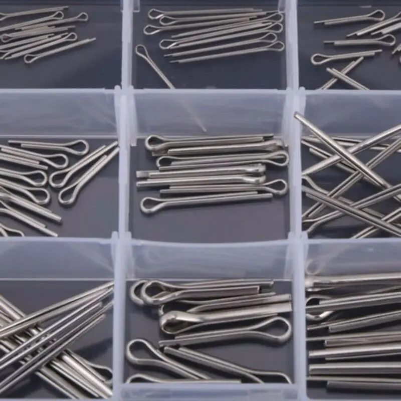 150pcs Set 15 Kinds Stainless Steel Cotter Pins Cassettes Rust-proof With Box