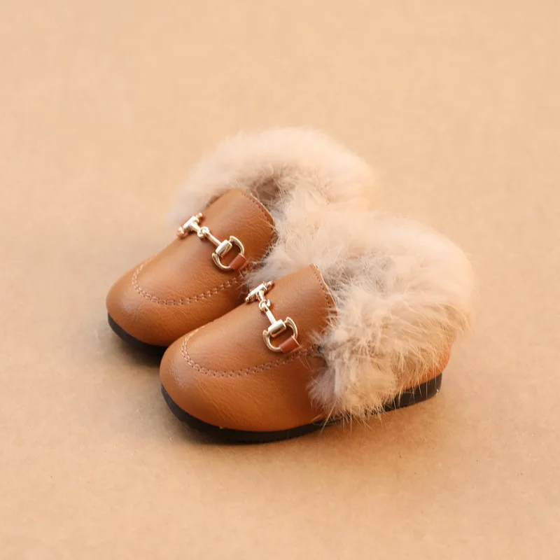 Koovan/детская обувь на плоской подошве; коллекция года; сезон осень-зима; модные ботинки с кроличьим мехом; От 1 до 3 лет; хлопковая детская обувь в горошек