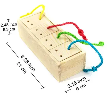 

Bird Intelligence Toy Wooden Box Food Foraging Feeder Parrot Treat Training H55A