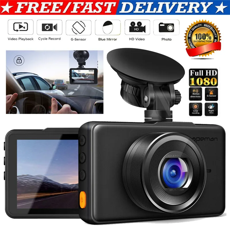 3," lcd HD Cam Pro 1080P умный Автомобильный видеорегистратор 170 ° камера видеорегистратор