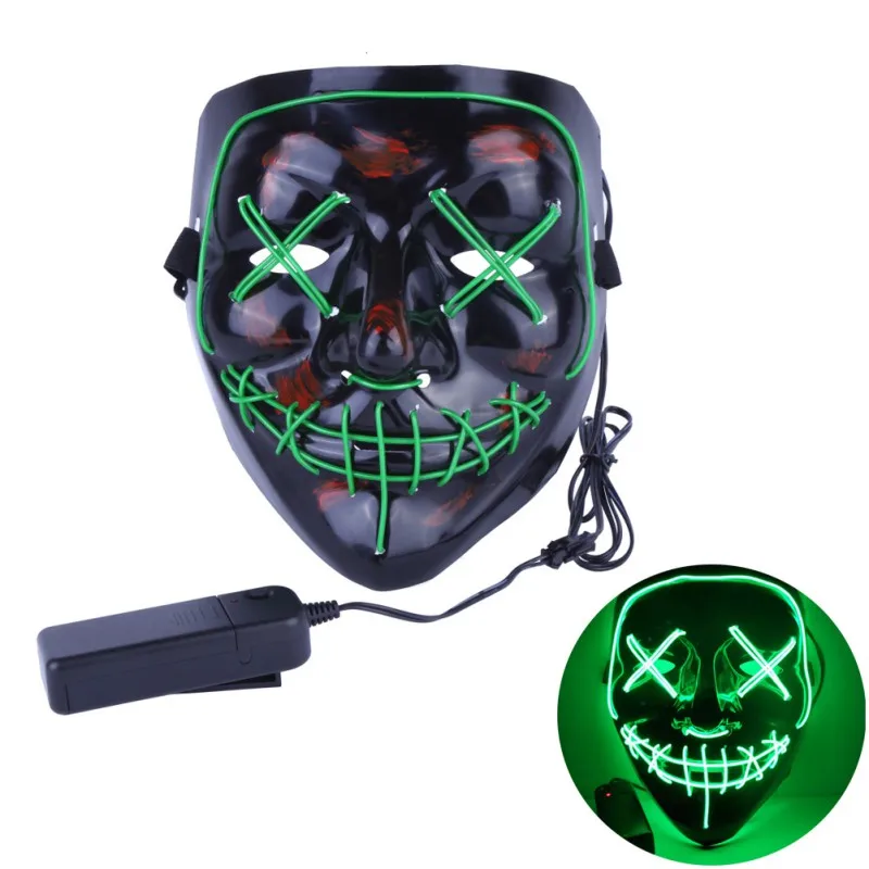 Halloween LED Light Up Party Masks The Purge Election Year Great Funny Flag Masks Festival Cosplay Costume Supplies Glow In Dark - Цвет: HL0917G