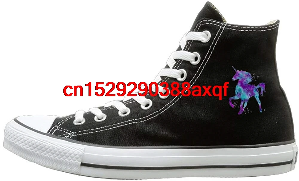 

Unisex Casual Shoes Boys and Girls Sports Shoes Starry Sky Unicorn Canvas Shoes High Top Sport Black Sneakers Unisex Style