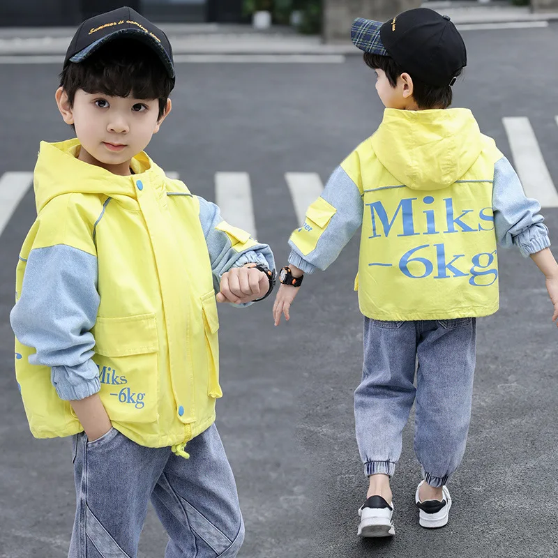 

22380 BOY'S Coat Trench Coat 2020 New Style Spring And Autumn Fashion KID'S Jacket Big Boy Cowboy Mixed Colors Jacket