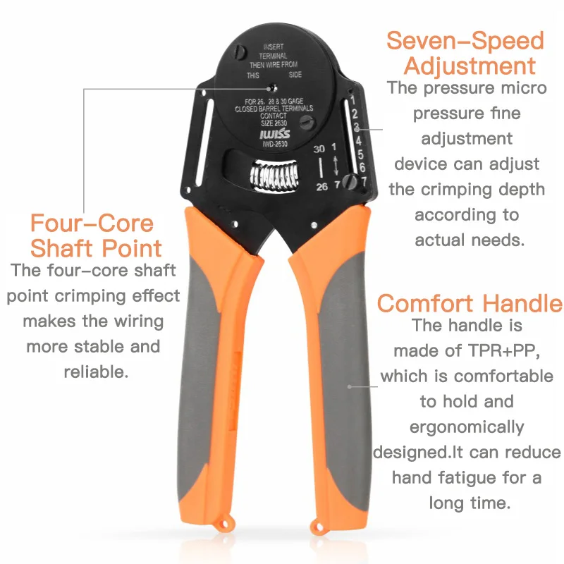 IWD-2630 M23 Connector Crimping Pliers AWG30-26 for Siemens Servo Wire ...