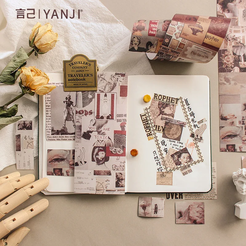 

Retro travel world sticker scrapbook sticker dialer diary DIY decoration School Stationery bullet diary