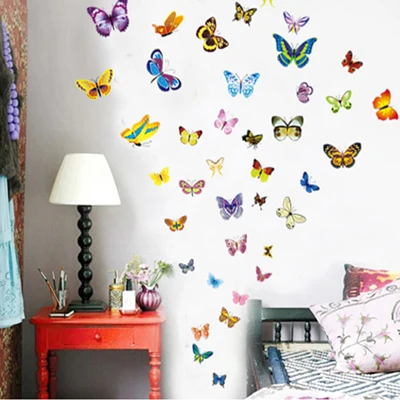 50pcs butterfly DIY большая бабочка наклейки на стену домашний Декор Гостиная стены Искусство украшение дома виниловые съёмные постеры наклейки - Цвет: 50pcs butterfly