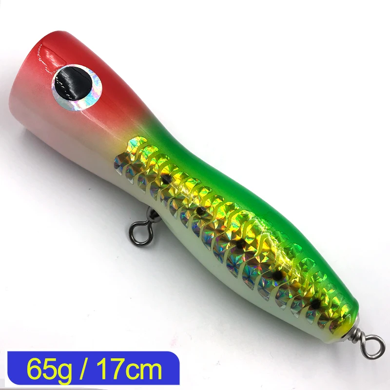 OBSESSION Popper Fishing wood lure 65g 17cm TopWater Artificial Bait  Trolling Popper Dep sea fishing lure Solid wooden Hard bait