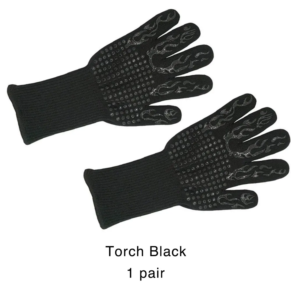 Torch Black 2pcs GT 2 шт./1 пара термостойкие толстые силиконовые перчатки для приготовления пищи, выпечки барбекю, духовки, перчатки для барбекю, гриля, варежки для мытья посуды, перчатки для кухни - Цвет: Torch Black 2pcs