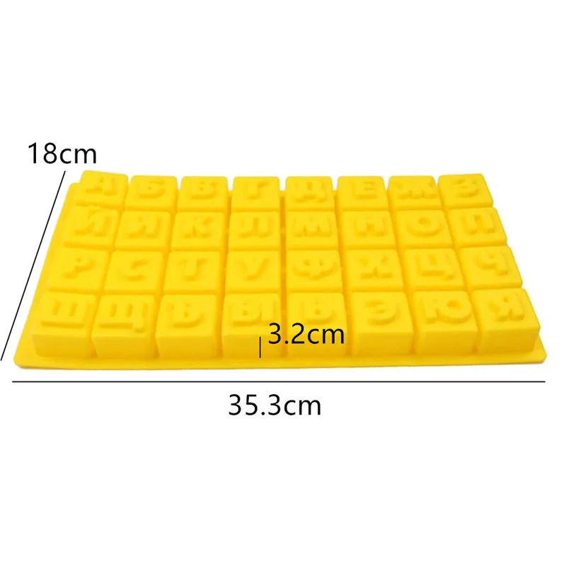 1pcs 3D Russian Alphabet Silicone Mold Fondant Cake Decoration Tools Letters Chocolate Mold Ice Cube Tray Pastry Baking Tools