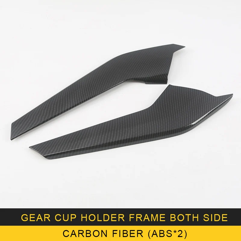 Коробка переключения передач держатель чашки сторона хромированная крышка стикер рамки аксессуары для интерьера Audi Q5 FY стайлинга автомобиля - Название цвета: Carbon fiberX2