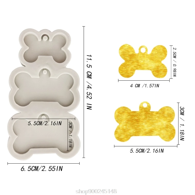 DIY Dog Tag Кость Shaped брелок литья силиконовые формы ремесла ключевая цепь кулон