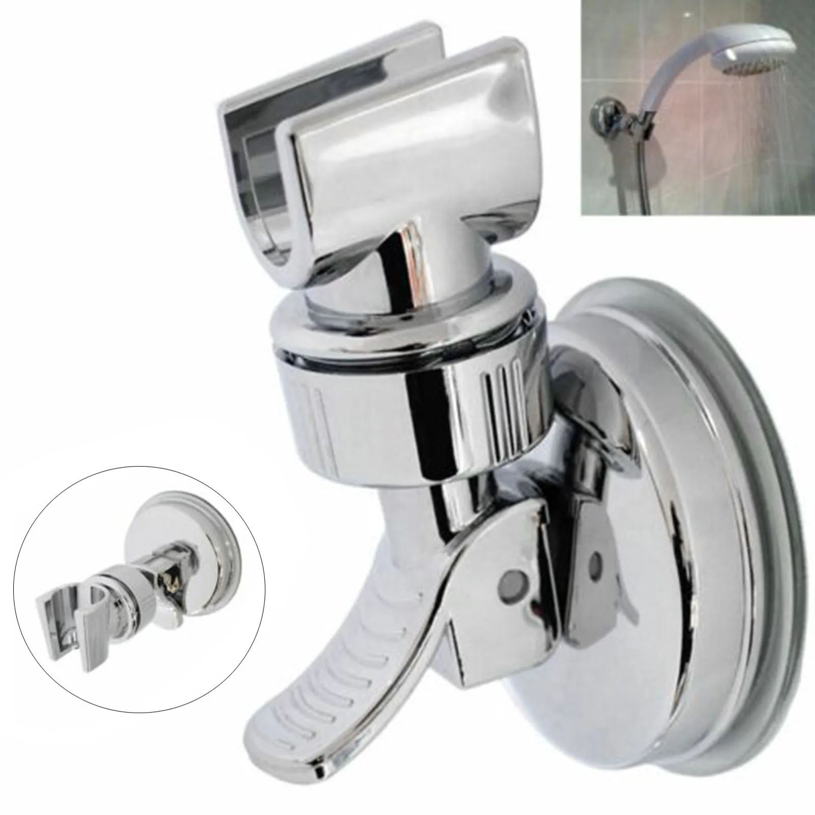 Adjustable Vacuum Bathroom Wall Mount Suction Cup Bracket Shower Heads Holder .~ 