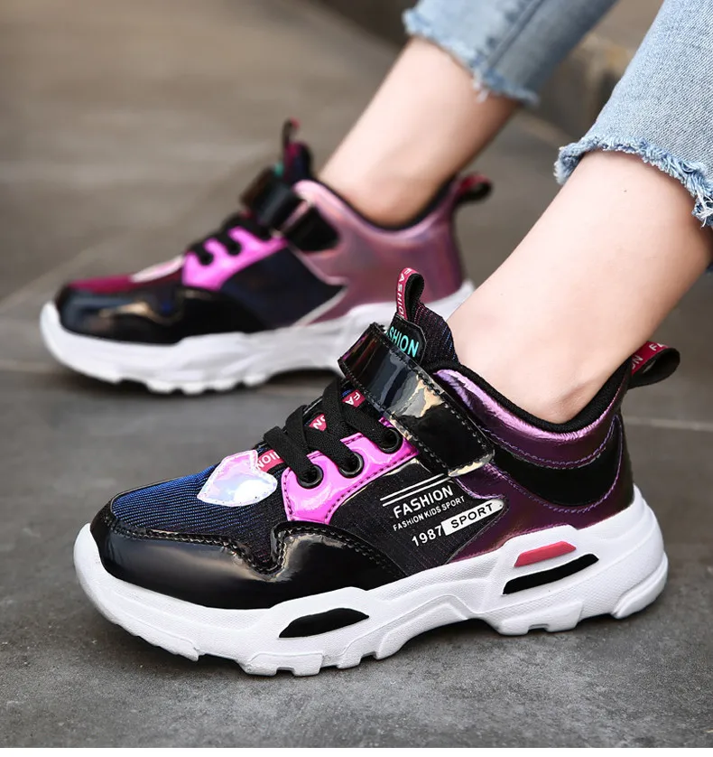 PINSEN 2019 Autumn Kids sneakers Girls Shoes Children's Sport Shoes Shining Light Casual Child Shoes For Girl chaussure enfant (12)