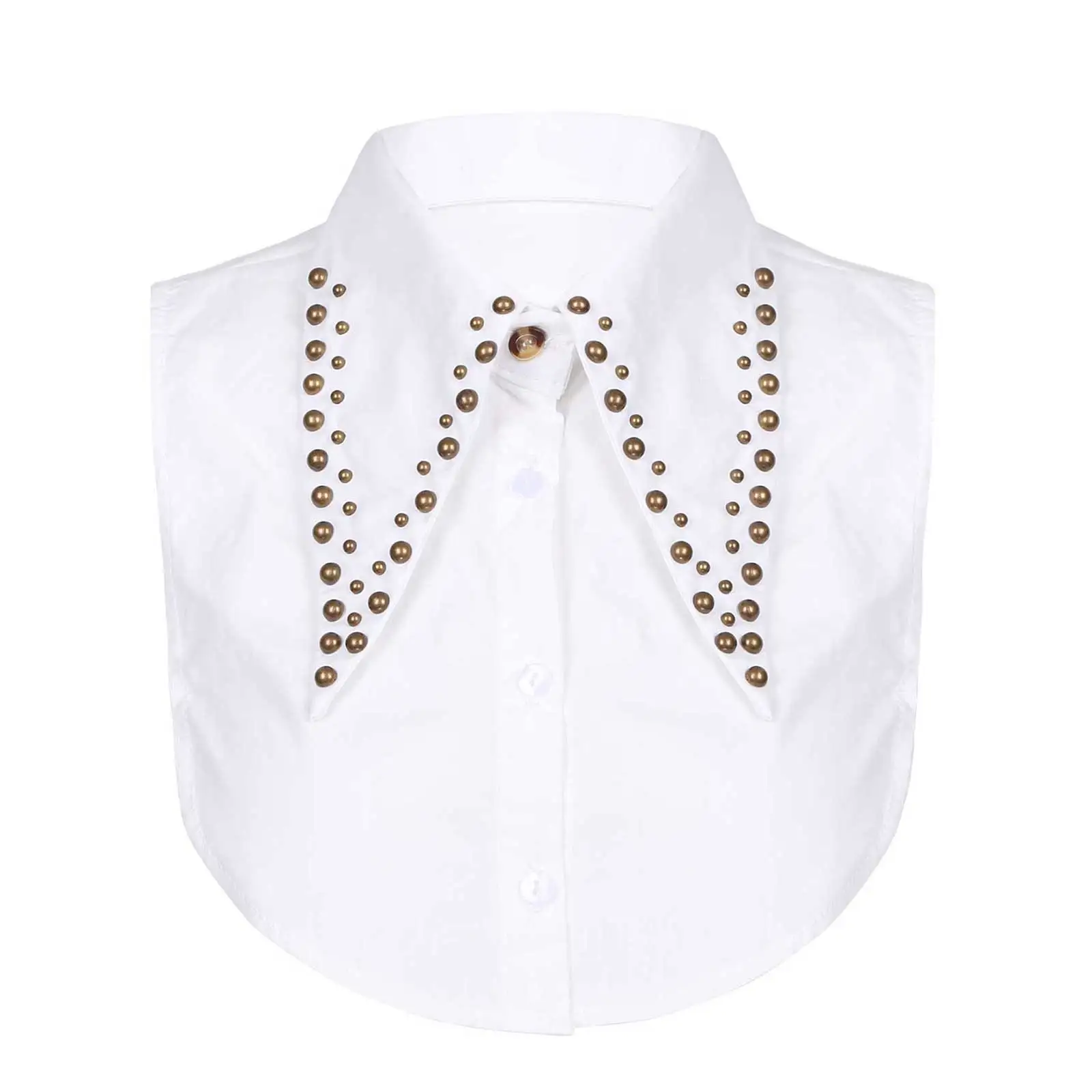 Womens Shirt Fake Collar Detachable Lapel Dickey Half Blouse False Bib Necklace