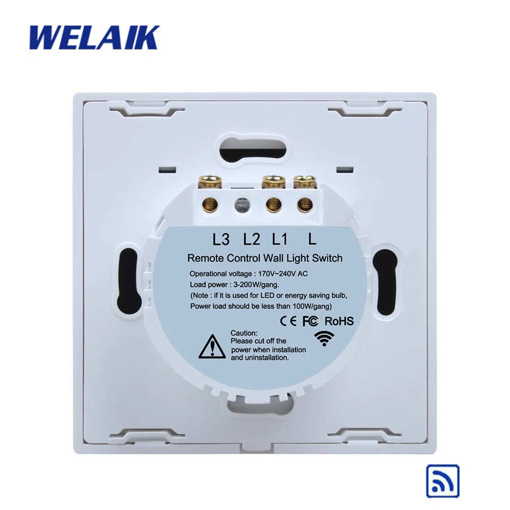 WELAIK UK 2 канальный РЧ 433 МГц пульт дистанционного управления умный сенсорный