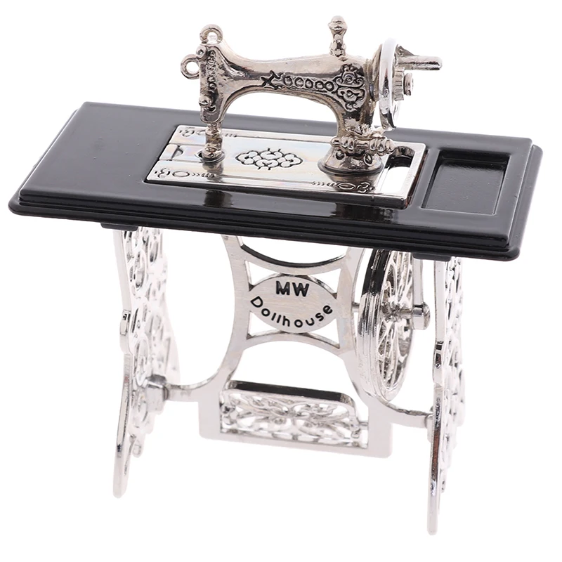 

1/12 Dollhouse Miniature Accessories Mini Sewing Machine Head Simulation Furniture Model Toys for Doll House Decoration