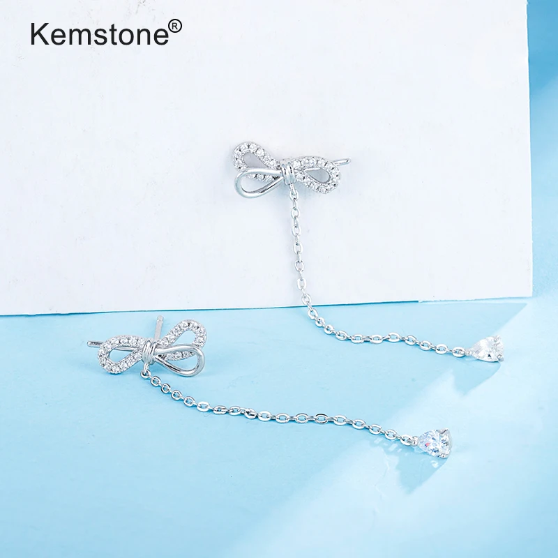 Женские длинные висячие серьги Kemstone позолоченные/посеребренные подвески с