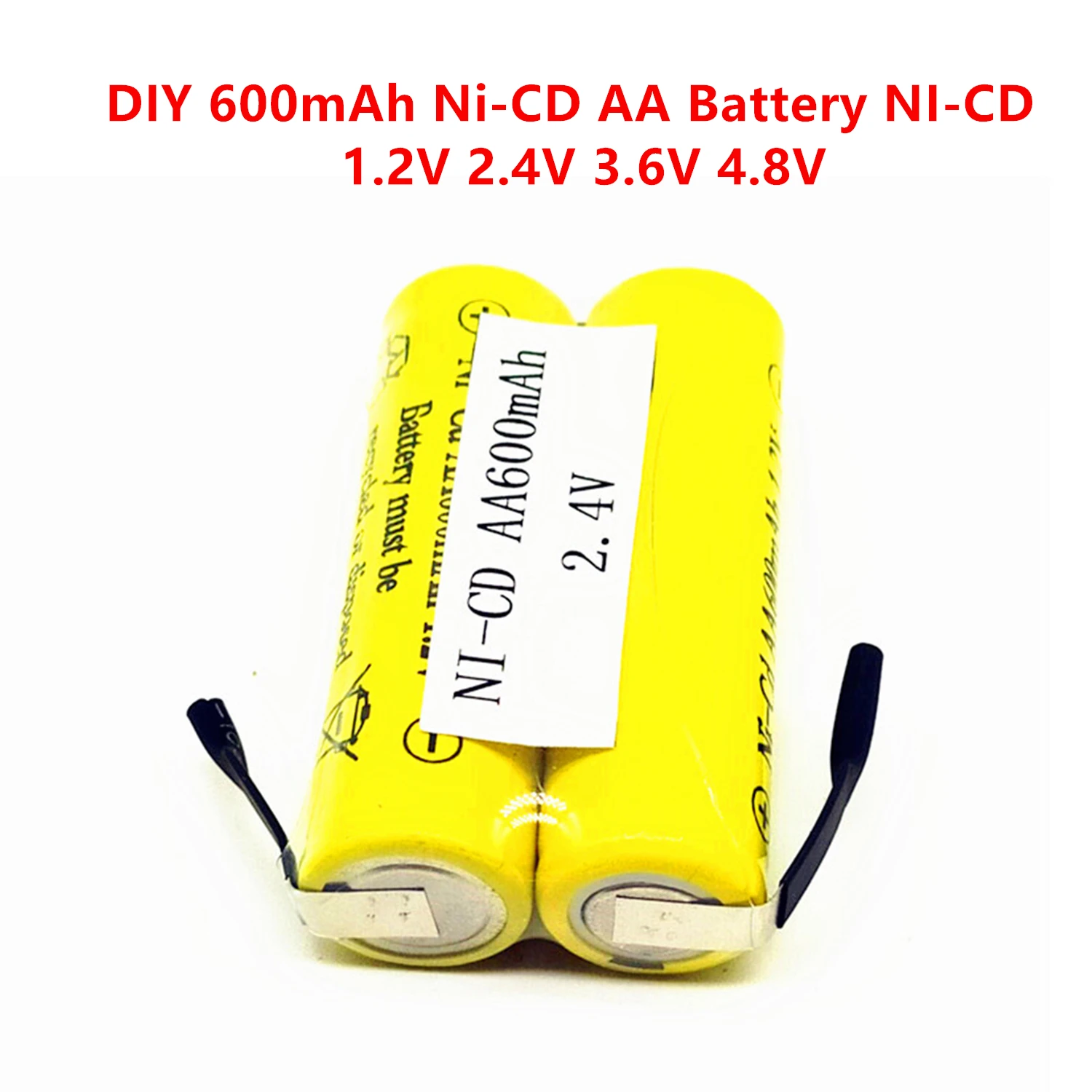 

DIY Ni-CD AA 600Mah 1.2V 2.4V 3.6V 4.8V Rechargeable Battery