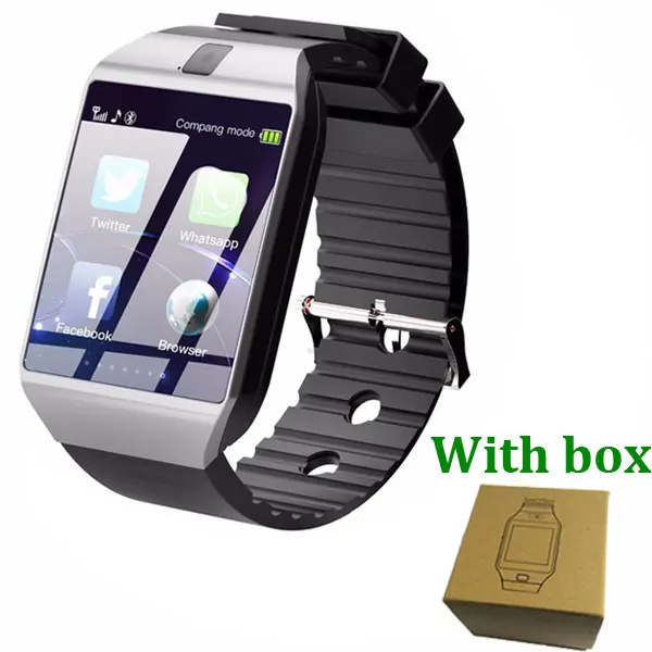 BlackSilver with box Bluetooth Смарт-часы DZ09 телефон с камерой Sim TF карта Android SmartWatch телефонный звонок браслет часы для Android смартфон - Цвет: BlackSilver with box