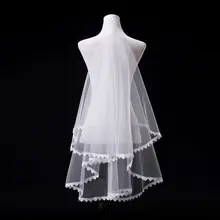 Для женщин и девочек Длинная свадебная вуаль цветочный кружево лоскутное отделка тюль сетка Свадебный декор